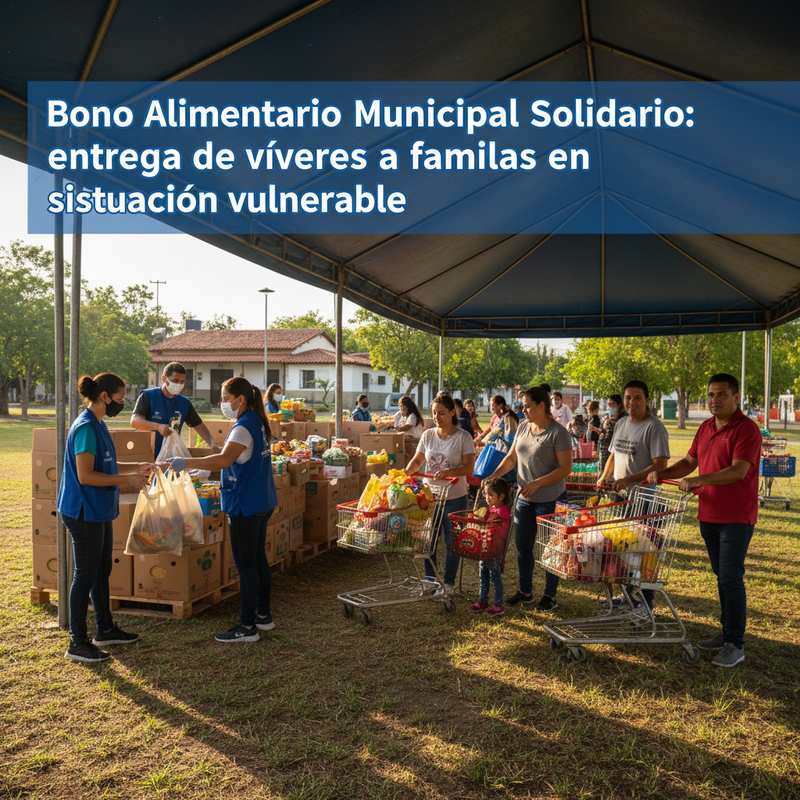 Bono Alimentario Municipal Solidario: entrega de víveres a familias en situación vulnerable