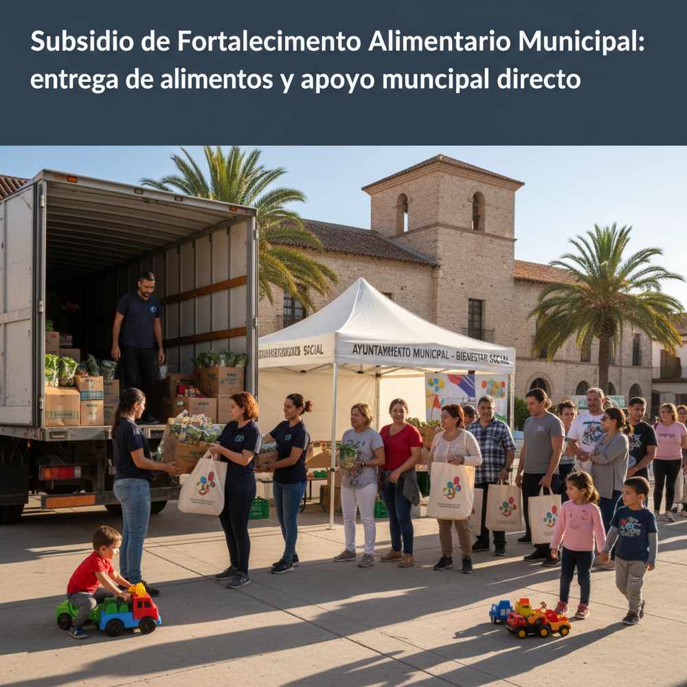 Subsidio de Fortalecimiento Alimentario Municipal: entrega de alimentos y apoyo municipal directo